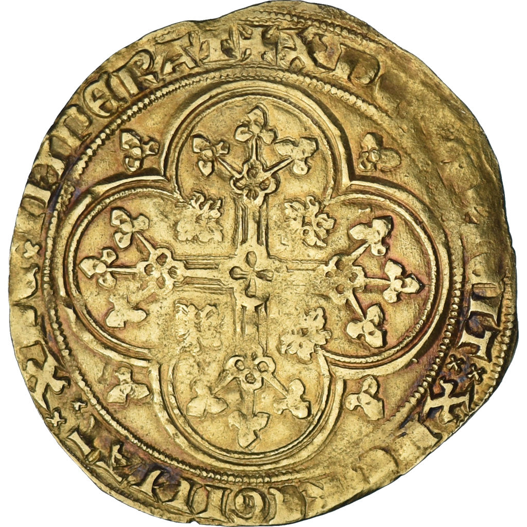 Francia, Philippe VI, Ecu d'or à la chaise, 1349-1350, Oro, MBC+, Duplessy:249E