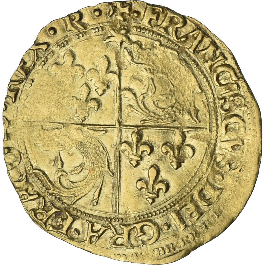 France, François Ier, Ecu d'or au soleil du Dauphiné, 1519-1522, Romans, Gold