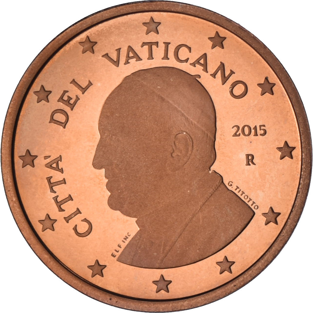 Vatican, Pape François, 5 Euro Cent, 2015, Rome, Série BE, MS(65-70), Copper