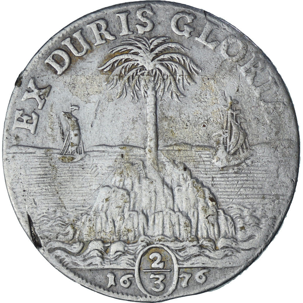 Germany, Johann Friedrich, 2/3 Thaler, 1676, Silver, AU(50-53), KM:187