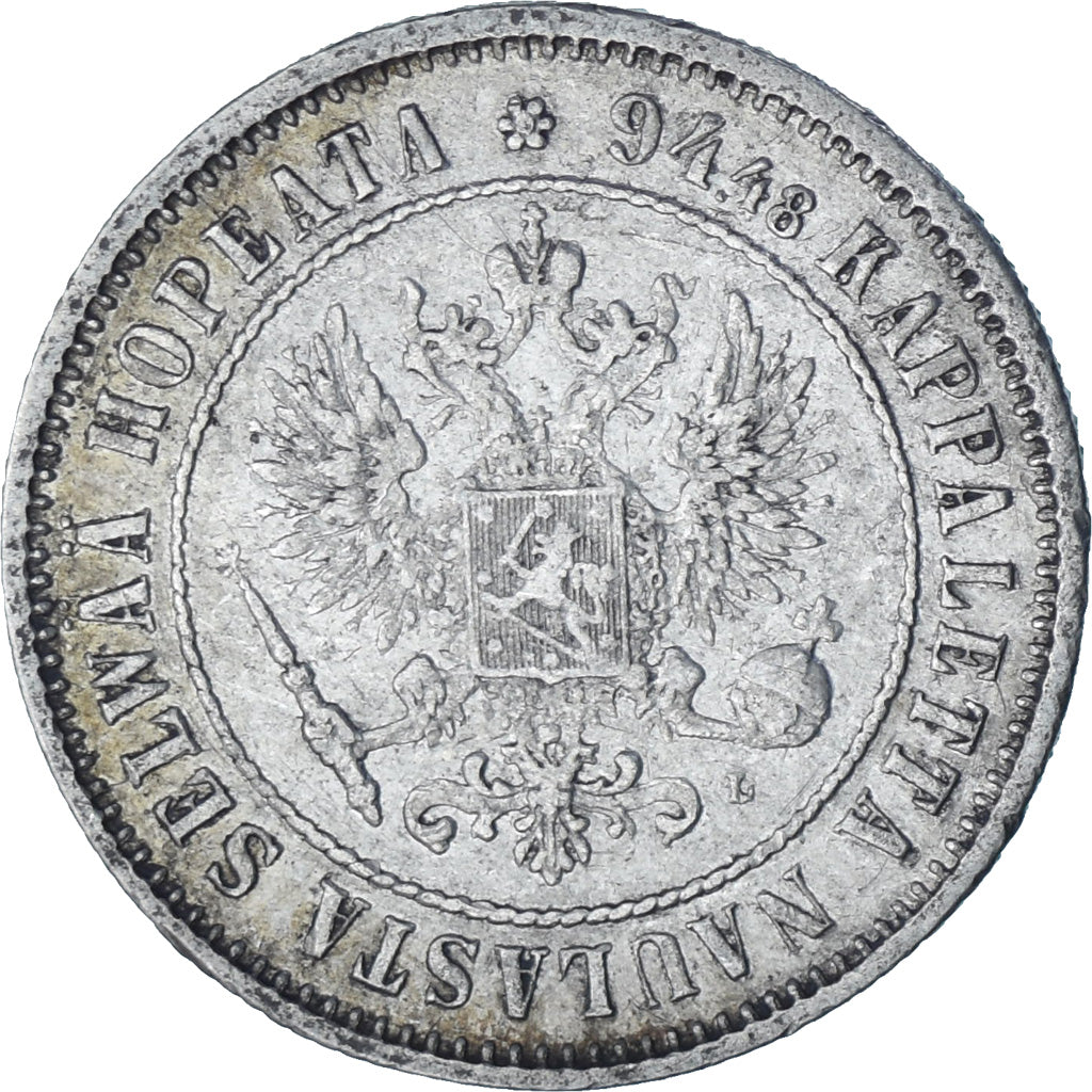 Finland, Alexander III, Markka, 1890, Helsinki, Zilver, PR, KM:3.2