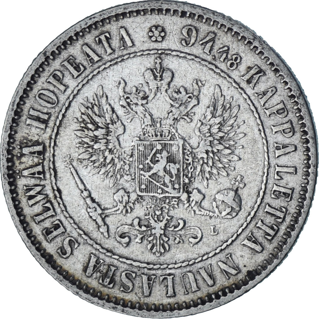 Finland, Alexander III, Markka, 1890, Helsinki, Zilver, PR, KM:3.2