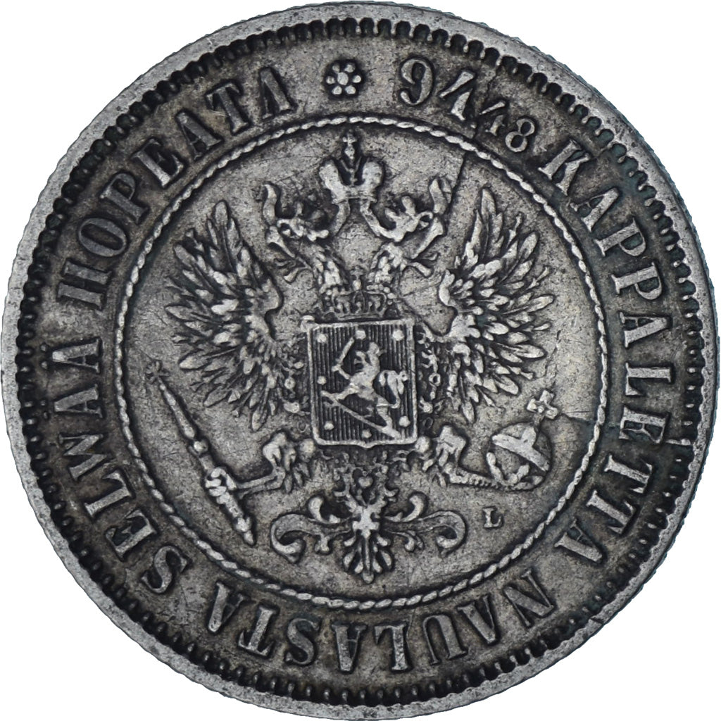 Finland, Alexander III, Markka, 1890, Helsinki, Zilver, PR, KM:3.2