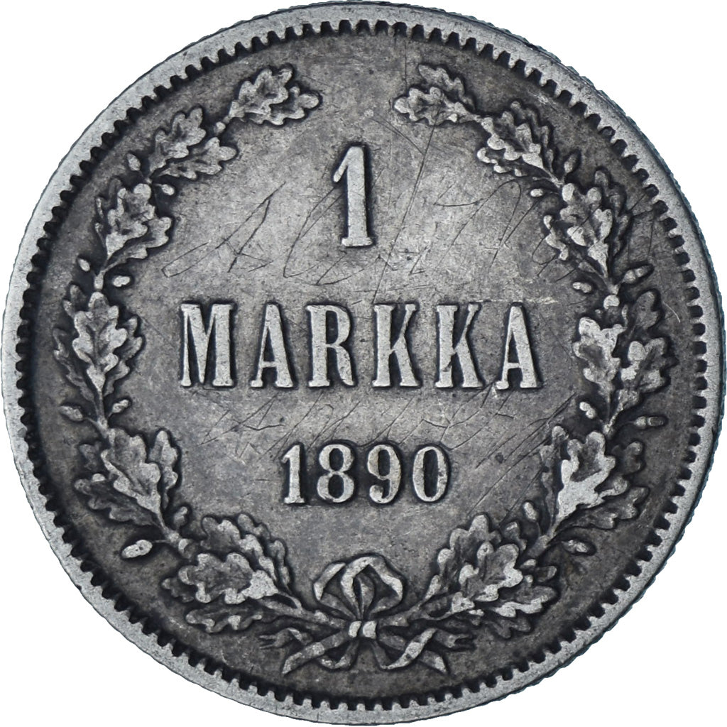 Finland, Alexander III, Markka, 1890, Helsinki, Zilver, PR, KM:3.2