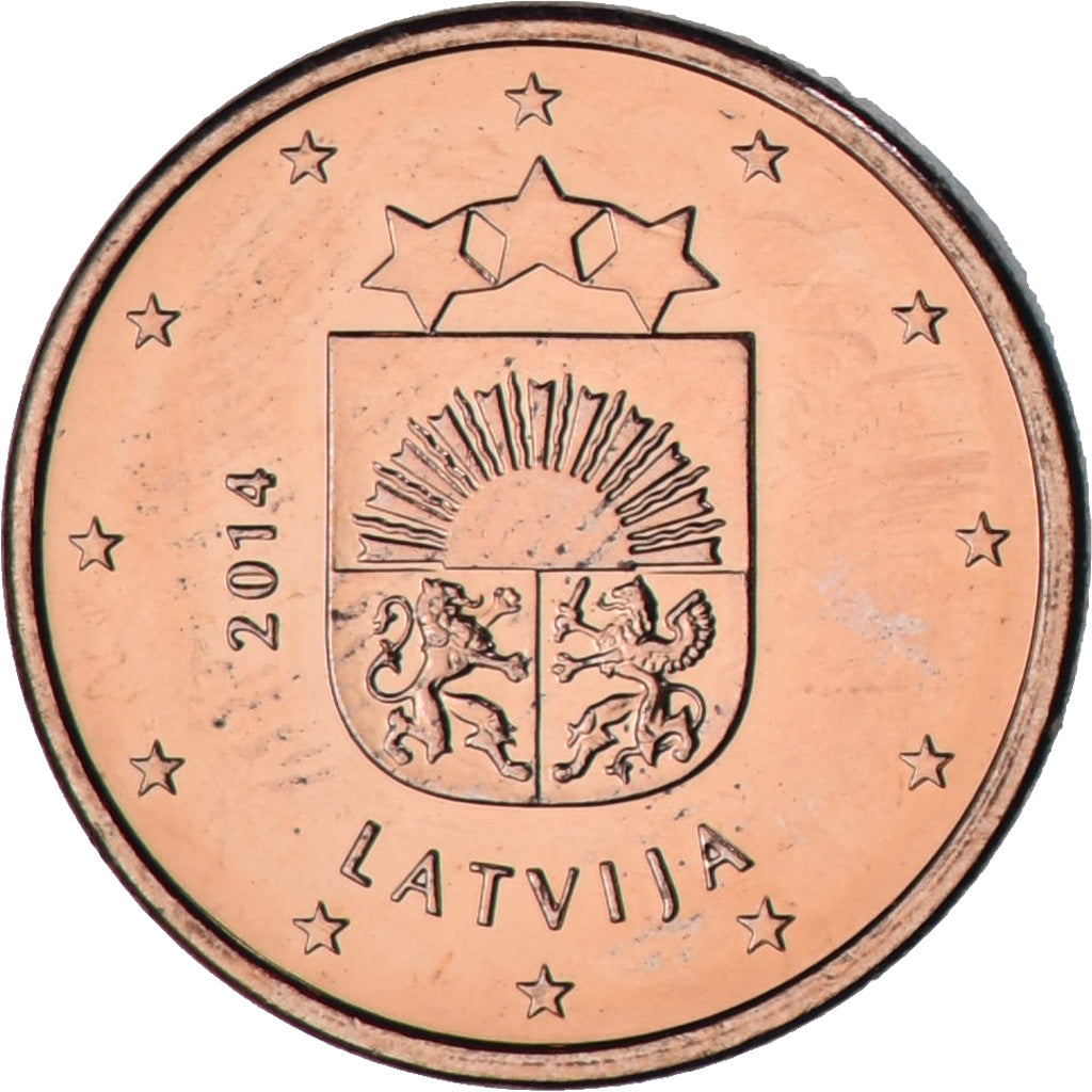 Lettonia, Euro Cent, 2014, BU, SPL+, Acciaio placcato rame, KM:150