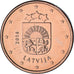 Letland, Euro Cent, 2014, BU, UNC, Copper Plated Steel, KM:150