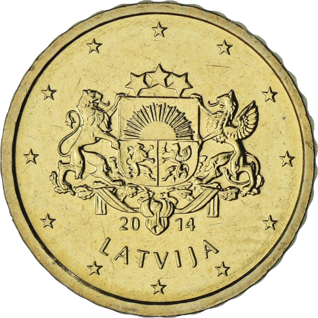 Lettonia, 10 Euro Cent, 2014, BU, SPL+, Nordic gold, KM:153