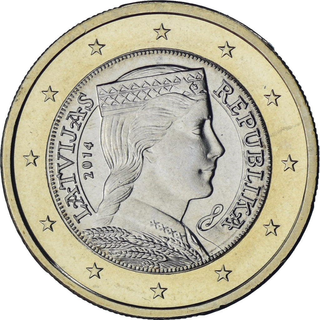 Lettonia, Euro, 2014, BU, SPL+, Bi-metallico, KM:156