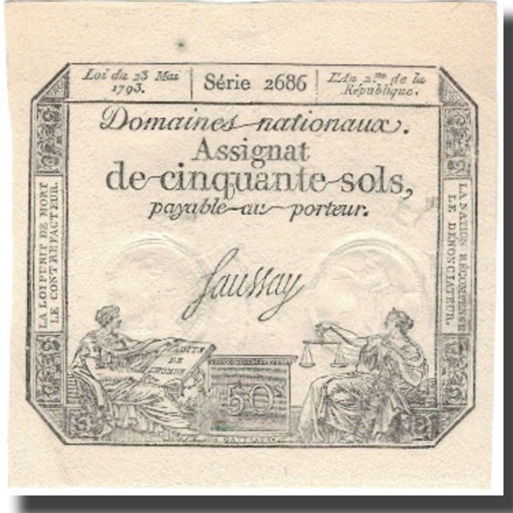 Francja, 50 Sols, 1793, Saussay, L'an 2ème de la République - (23 mai 1793)
