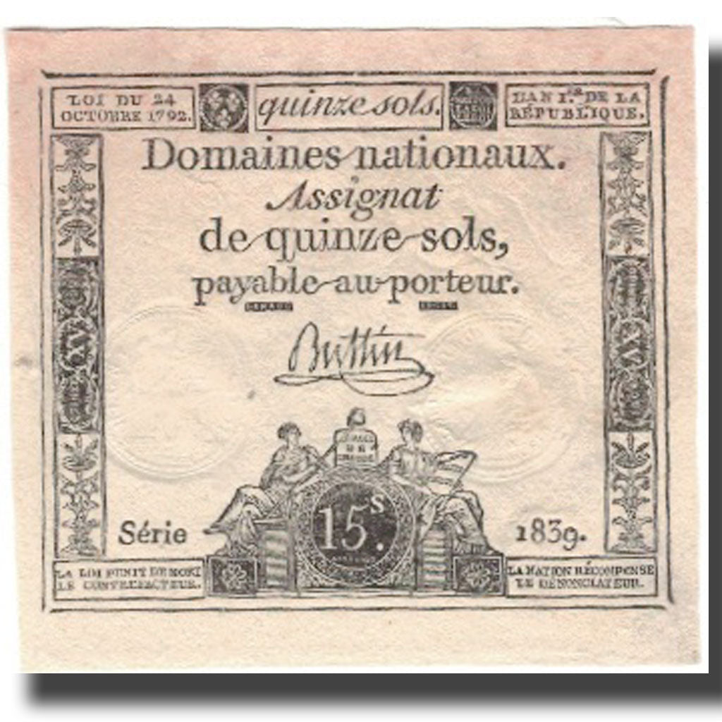 France, 15 Sols, 1792, 1792-10-24, SUP, KM:A65