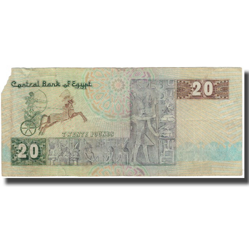 Banknot, Egipt, 20 Pounds, KM:52b, F(12-15)