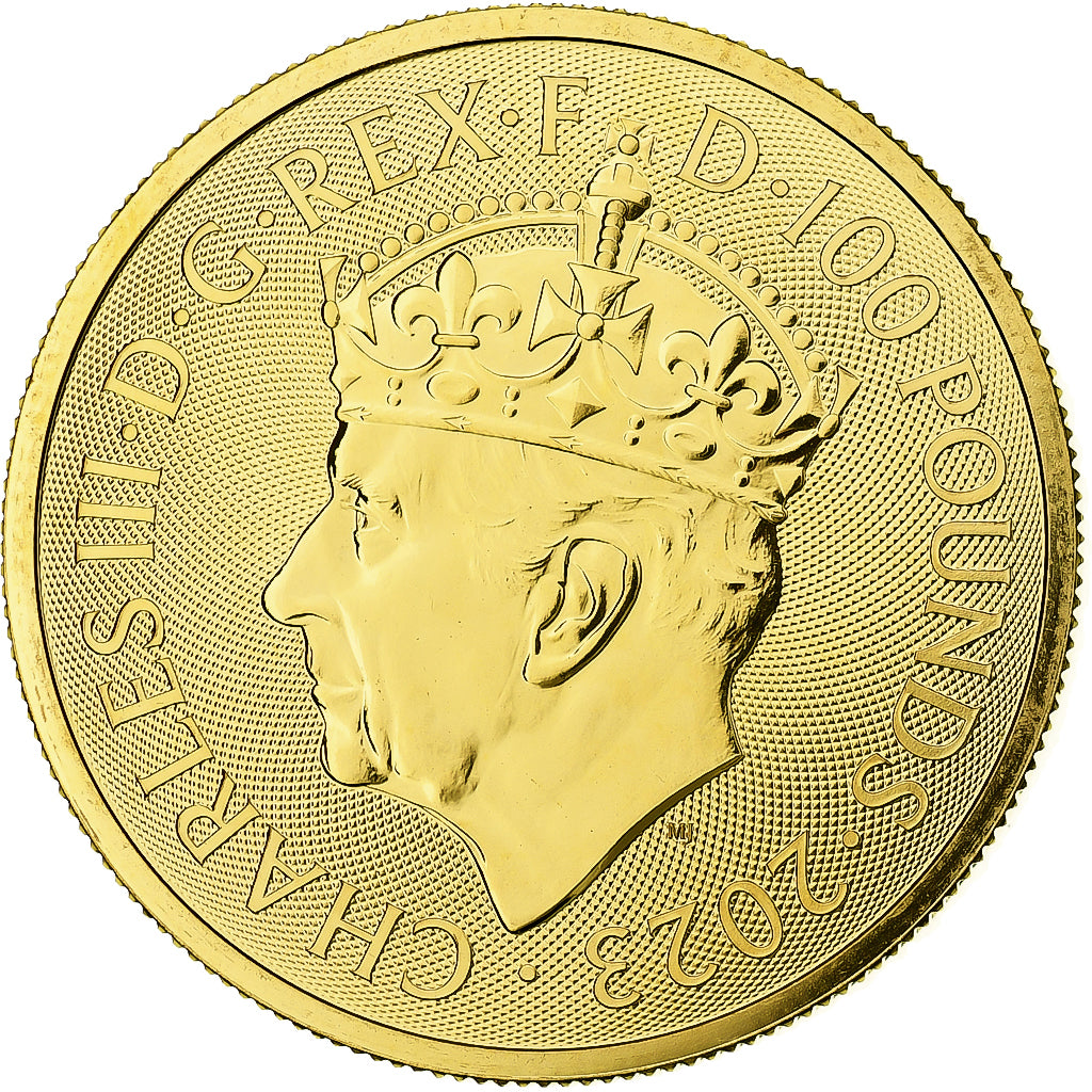 Grã-Bretanha, 100 Pounds / 1 Oz, Coronation of King Charles III, 2023, British