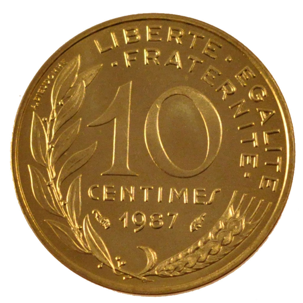 FRANCE, Marianne, 10 Centimes, 1987, Paris, KM #929, MS(65-70),...
