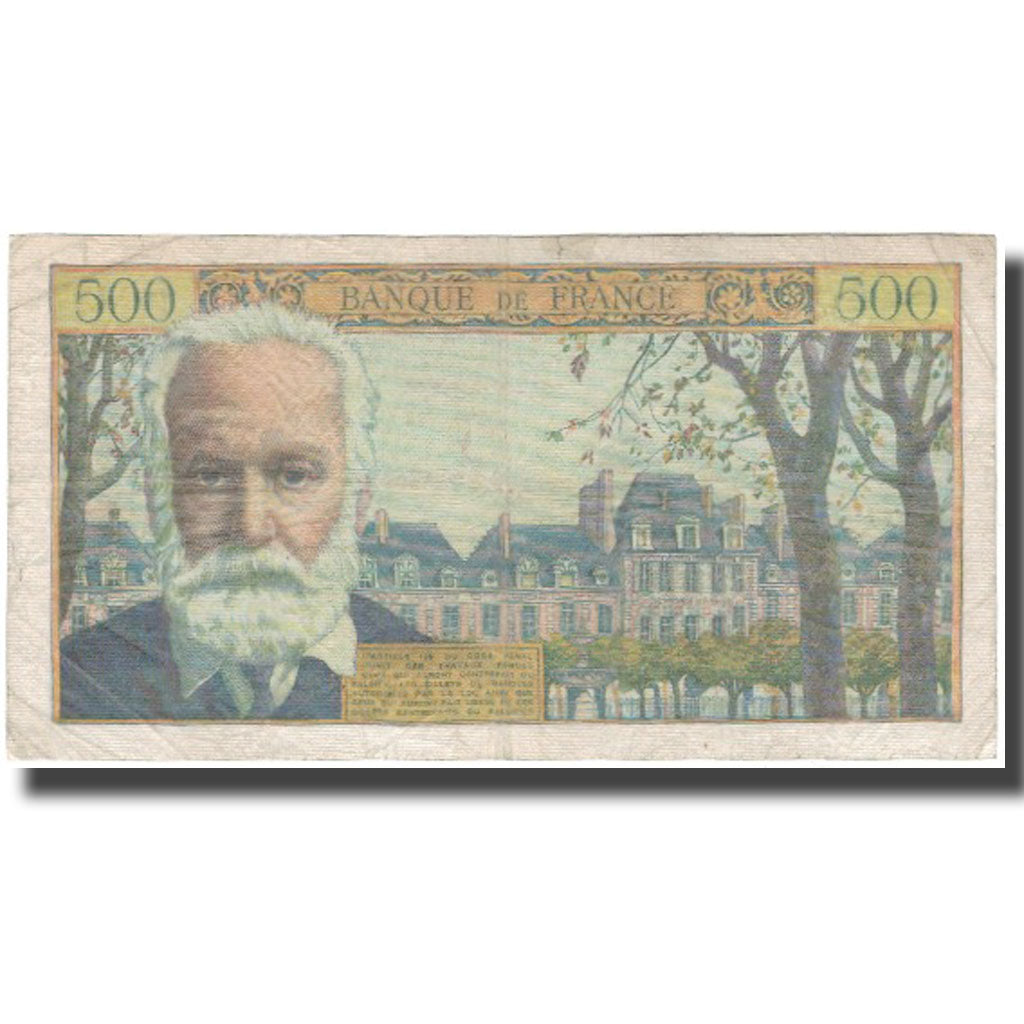 Francja, 5 Nouveaux Francs on 500 Francs, Victor Hugo, 1959-02-12, VF(20-25)