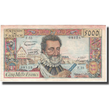 Francia, 5000 Francs, Henri IV, 1958-03-06, BC+, Fayette:49.6, KM:135a