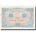 Francja, 20 Francs, Bleu, 1906-09-07, VF(30-35), Fayette:10.1, KM:68a