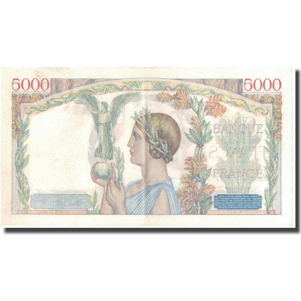 France, 5000 Francs, Victoire, 1939-09-21, AU(50-53), Fayette:46.11, KM:97a