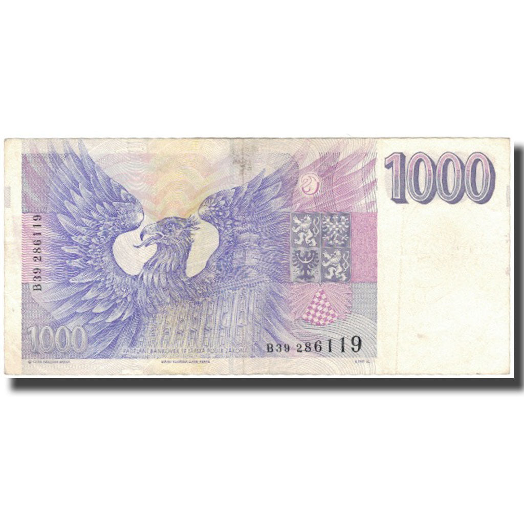 Banknot, Czechy, 1000 Korun, 1993, KM:8a, VF(30-35)