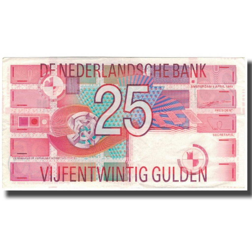 Banknote, Netherlands, 25 Gulden, 1989-04-05, KM:100, AU(50-53)