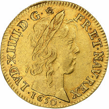 França, Louis XIV, Louis d'or à la mèche longue, 1650, Paris, Dourado