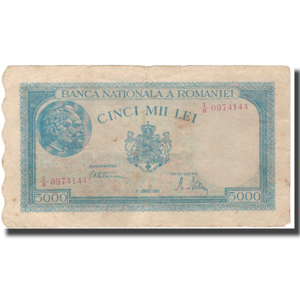 Banknote, Romania, 5000 Lei, 1945-08-21, KM:56a, VF(30-35)
