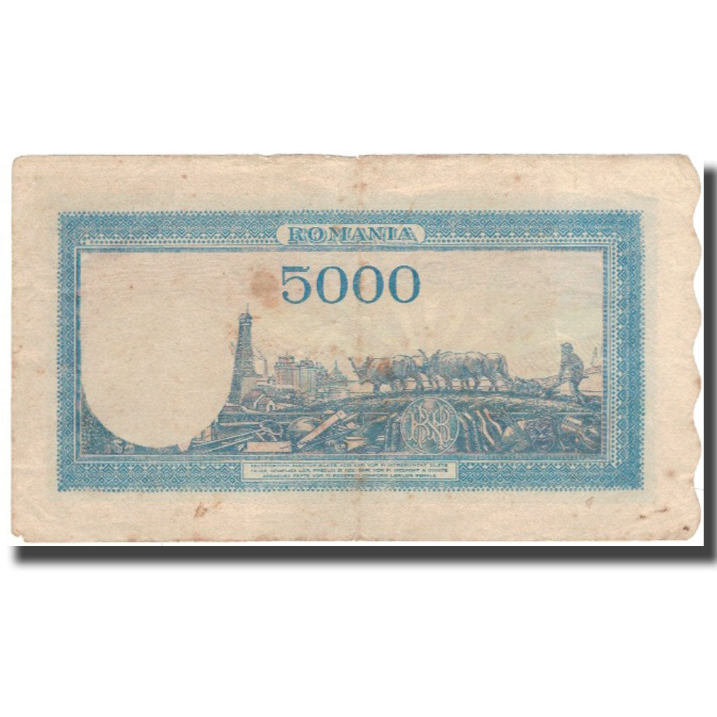Banknote, Romania, 5000 Lei, 1945-08-21, KM:56a, VF(30-35)