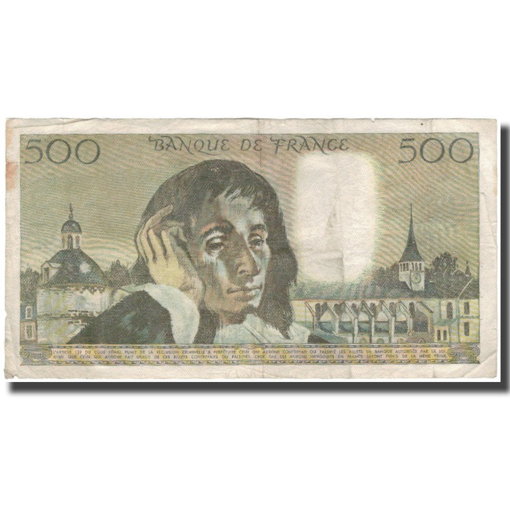 France, 500 Francs, Pascal, 1978-01-06, B+, Fayette:71.8, KM:156b
