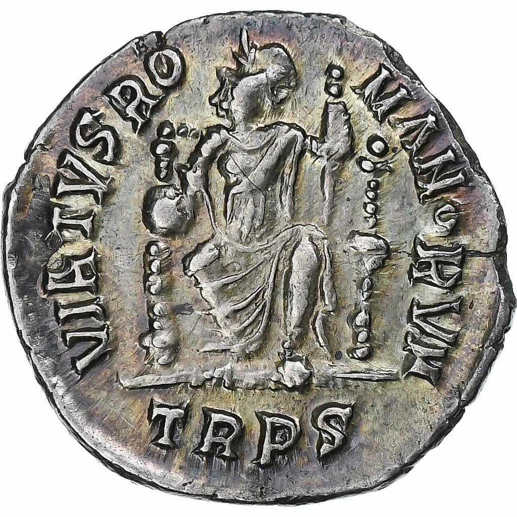 Magnus Maximus, Siliqua, 383-388, Treveri, Zilver, ZF+, RIC:84b