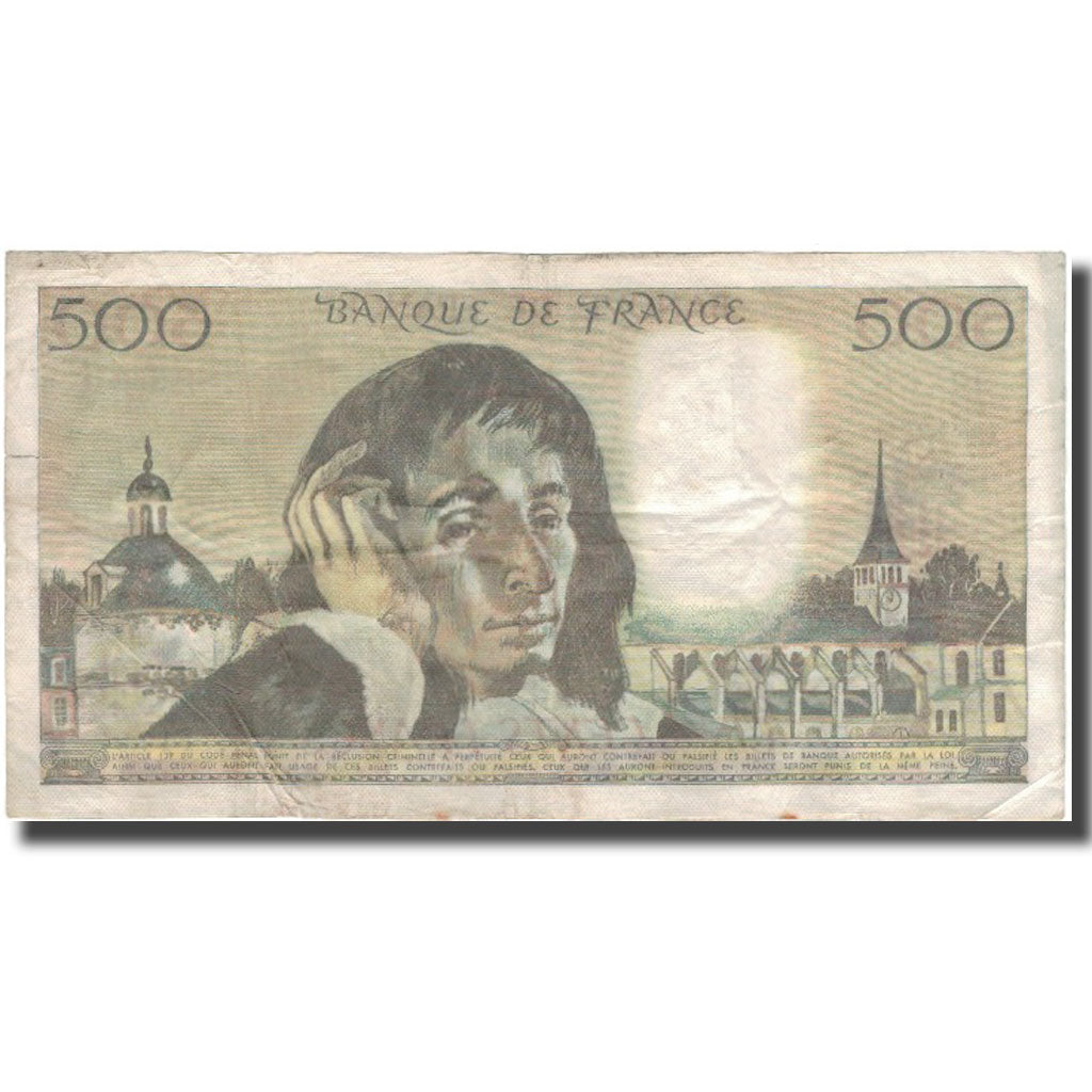 France, 500 Francs, Pascal, 1978-10-05, F(12-15), Fayette:71.18, KM:156d