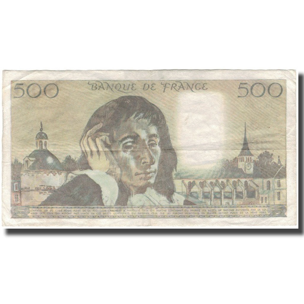 France, 500 Francs, Pascal, 1981-01-08, TB+, Fayette:71.23, KM:156e