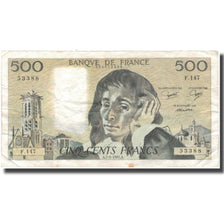 France, 500 Francs, Pascal, 1982-01-07, TB, Fayette:71.26, KM:156e