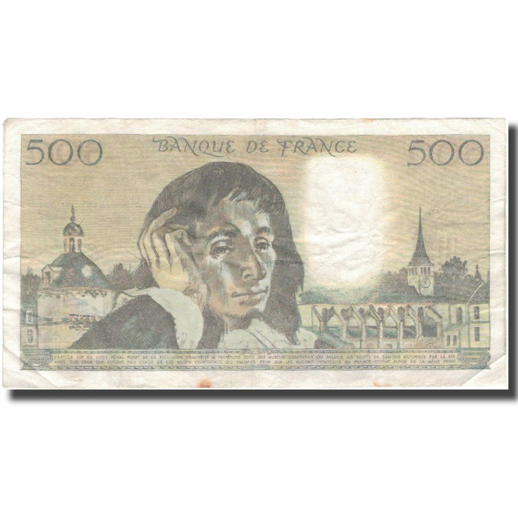 France, 500 Francs, Pascal, 1982-01-07, TB, Fayette:71.26, KM:156e