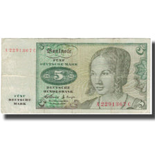 Banknot, Niemcy - RFN, 5 Deutsche Mark, 1960-01-02, KM:18a, VF(20-25)