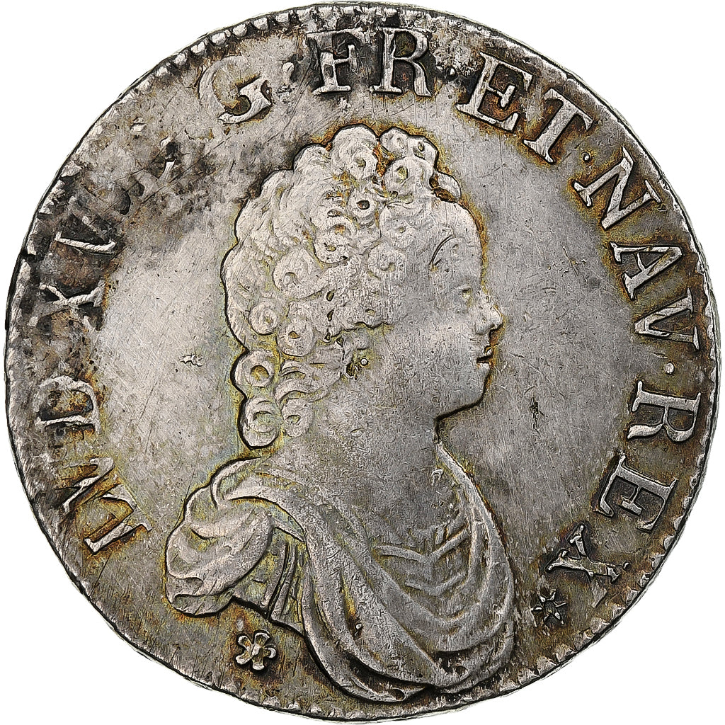 Francia, Louis XV, Ecu Vertugadin, 1716, Caen, réformé, Argento, BB