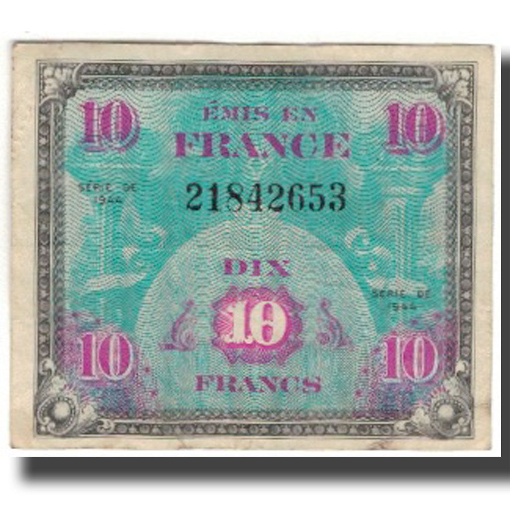 France, 10 Francs, 1944, TB, Fayette:VF18.1, KM:116a