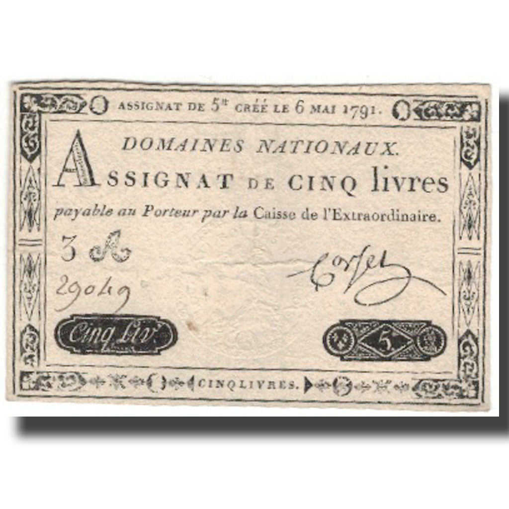 France, 5 Livres, 1791, 1791-05-06, EF(40-45), KM:A42