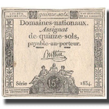 France, 15 Sols, 1792, Buttin, 1792-01-04, EF(40-45), KM:A54, Lafaurie:149