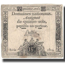 Frankreich, 15 Sols, 1792, L'an 1er de la République - (24 octobre 1792), SGE+