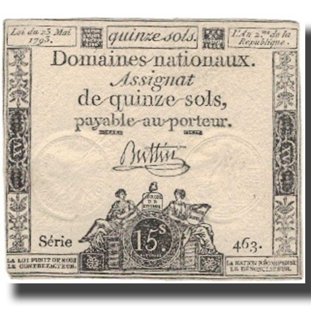 Francja, 15 Sols, 1793, 1793-05-23, EF(40-45), KM:A69b, Lafaurie:166