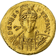Zeno, Solidus, 476-491, Constantinople, Gold, AU(50-53), RIC:X-910