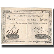 France, 5 Livres, 1791, 1791-05-06, TTB, KM:A42, Lafaurie:137