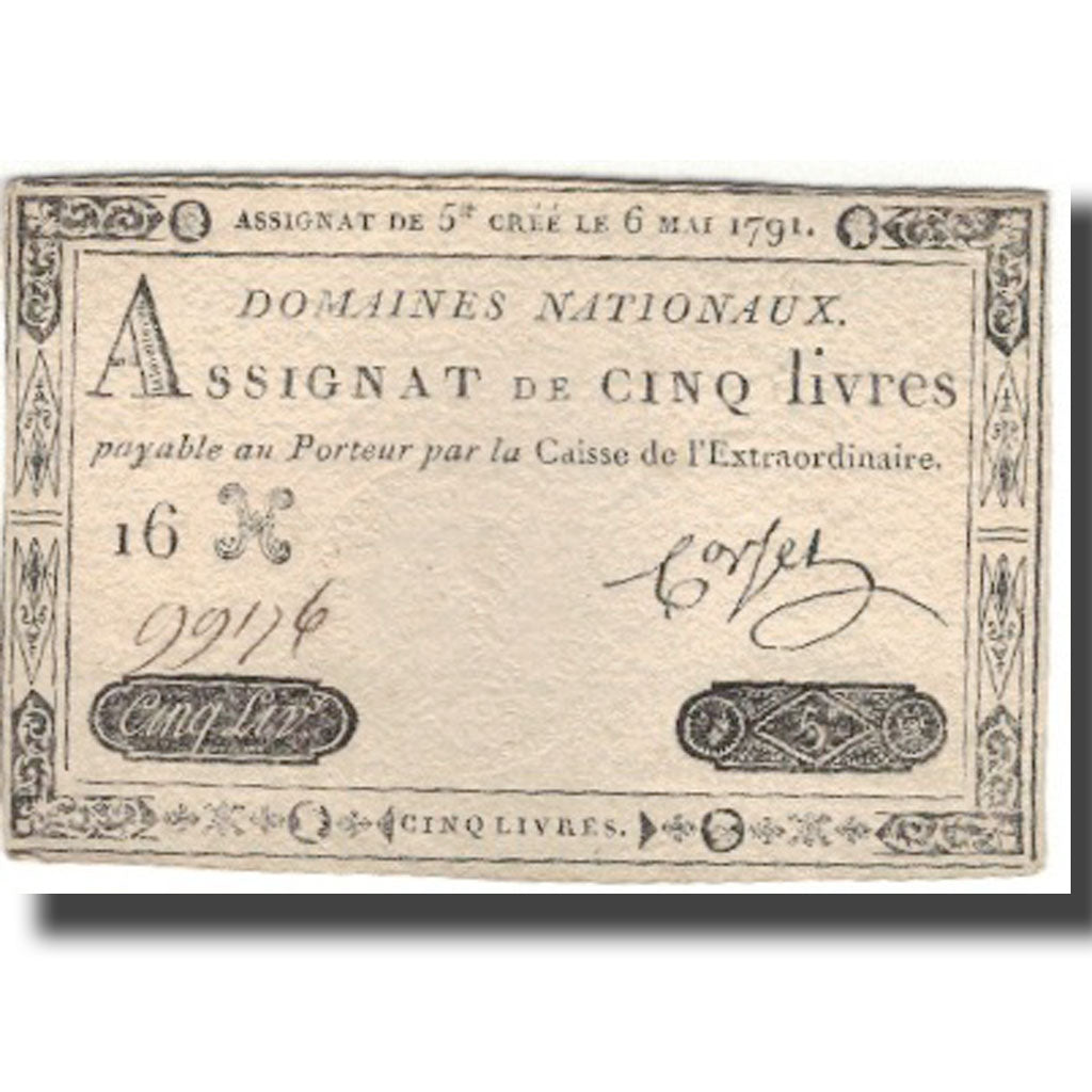 France, 5 Livres, 1791, 1791-05-06, AU(55-58), KM:A42, Lafaurie:137