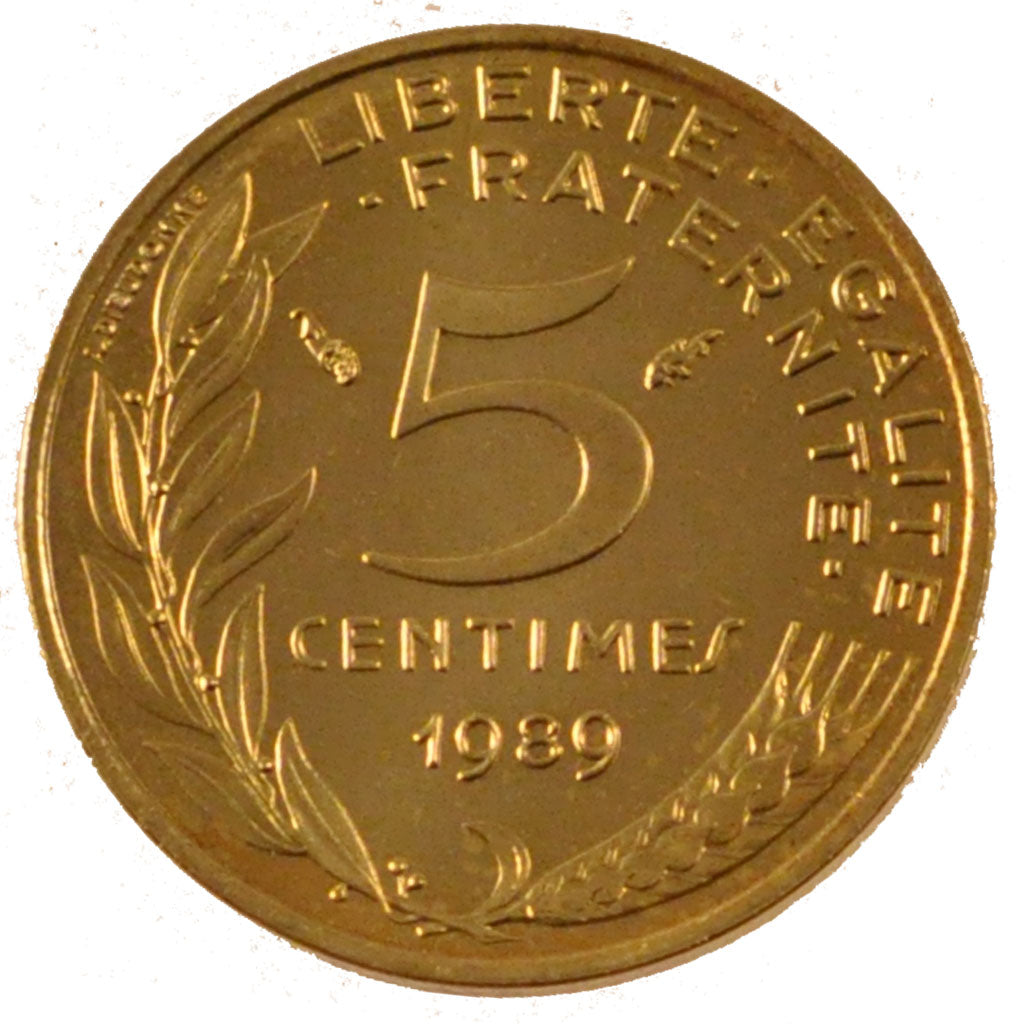 Francia, Marianne, 5 Centimes, 1989, Paris, FDC, Alluminio-bronzo, Gadoury:175