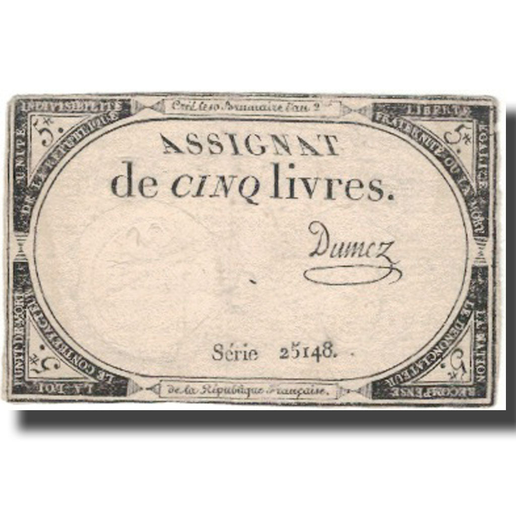 Frankrijk, 5 Livres, 1793, Dumez, 1793-10-31, TTB, KM:A76, Lafaurie:171
