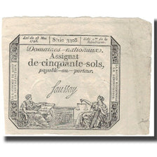 France, 50 Sols, 1793, 1793-05-23, VF(30-35), Fayette:ass42e, KM:A70a