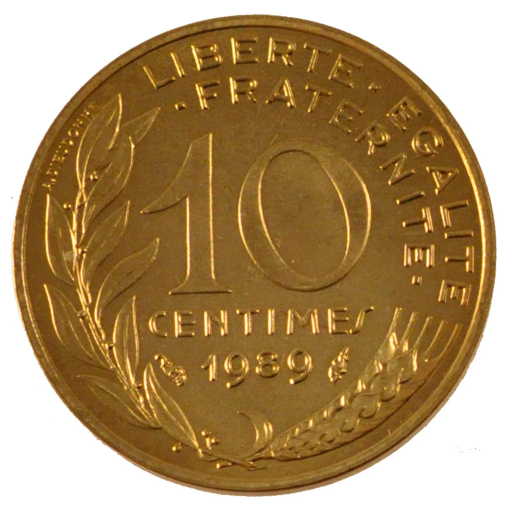 FRANCE, Marianne, 10 Centimes, 1989, Paris, KM #929, MS(65-70),...