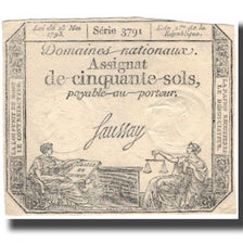 Frankrijk, 50 Sols, 1793, 1793-05-23, TTB, Fayette:ass42e, KM:A70a