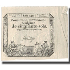 France, 50 Sols, 1793, 1793-05-23, EF(40-45), Fayette:ass42e, KM:A70a