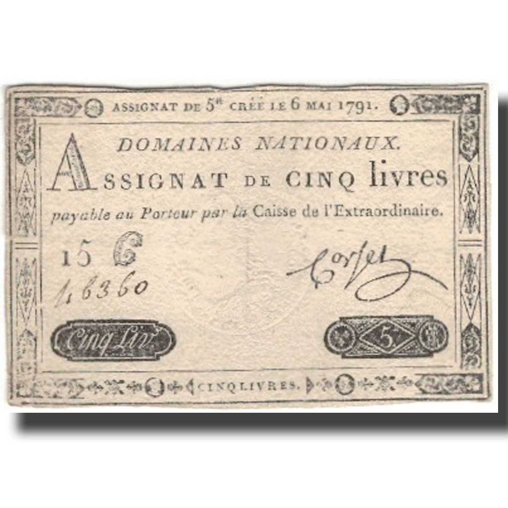 France, 5 Livres, 1791, 1791-05-06, VF(30-35), KM:A42