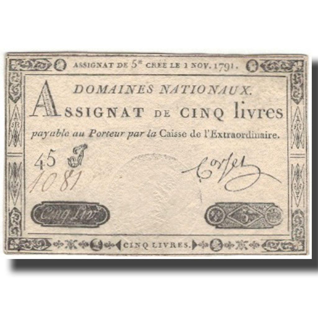 France, 5 Livres, 1791, 1791-11-01, AU(50-53), KM:A50, Lafaurie:145
